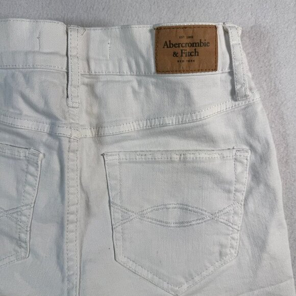 Abercrombie and Fitch Shorts Womens 25 White Cut Off Mid Rise Button Fly - Picture 10 of 11
